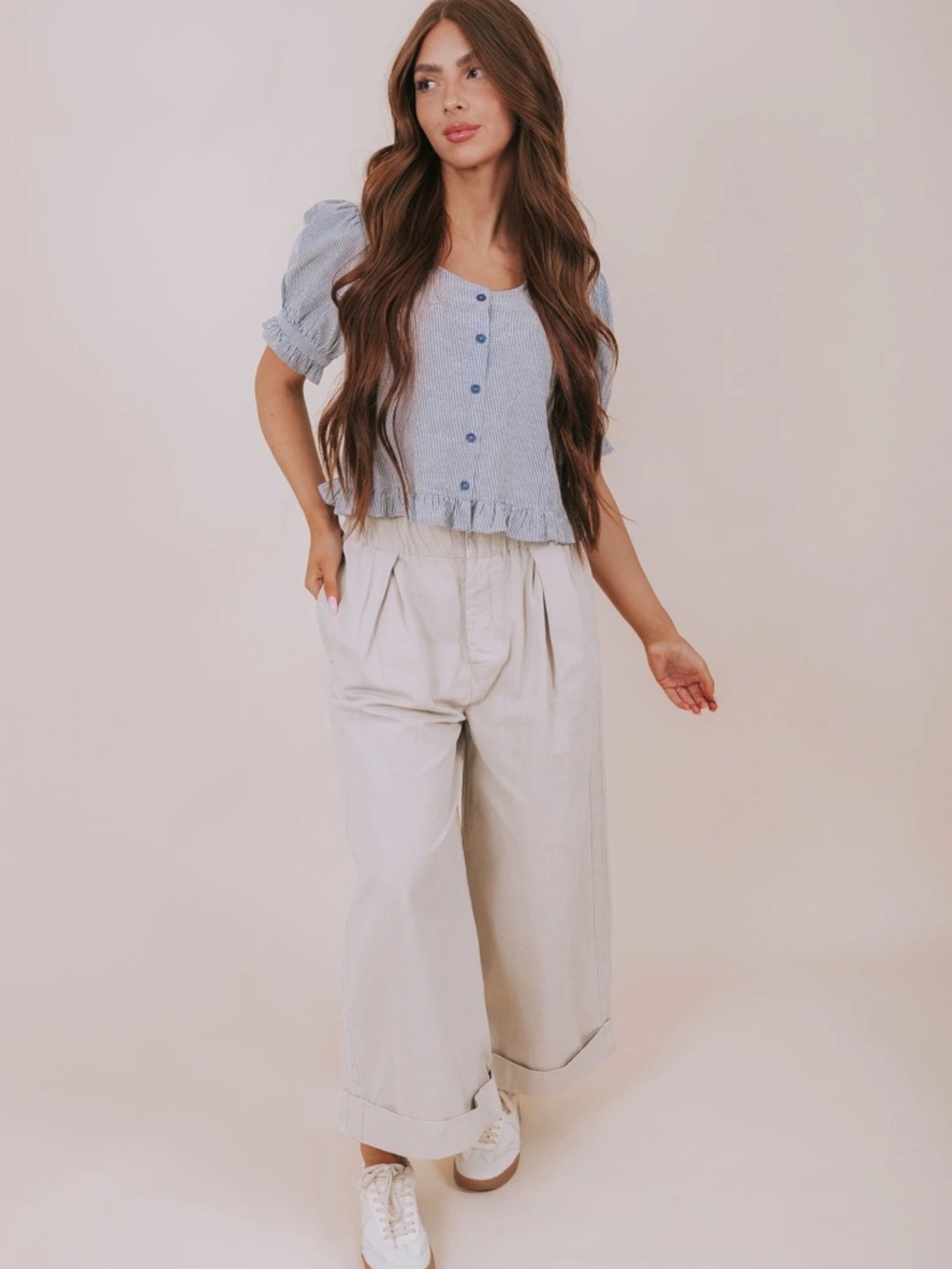 Free People Wide-Leg Pleated Pants After Love S